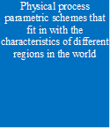 Physical process parametric schemes that fit in with the characteristics of different regions in the world