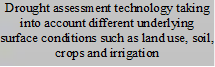 Drought assessment technology taking into account different underlying surface conditions such as land use, soil, crops and irrigation
- 说明: 3