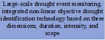 Large-scale drought event monitoring, integrated non-linear objective drought identification technology based on three dimensions, duration, intensity, and scope
- 说明: 2