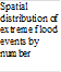 Spatial distribution of extreme flood events by number